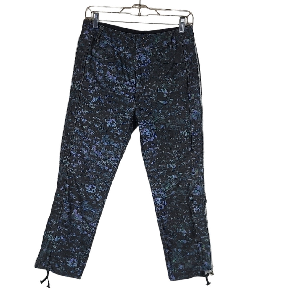 Isabel Marant Black with Multicolored Design Cropped Lace Up Pants S 36‎
